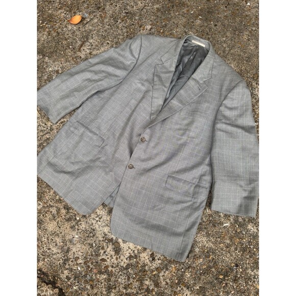 Burberry Sports Coat Men's Jacket Size 54R Plaid Two Button Blazer - Picture 1 of 9